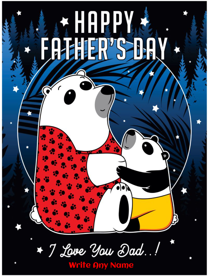 Animal Fathers Day Illustration Card