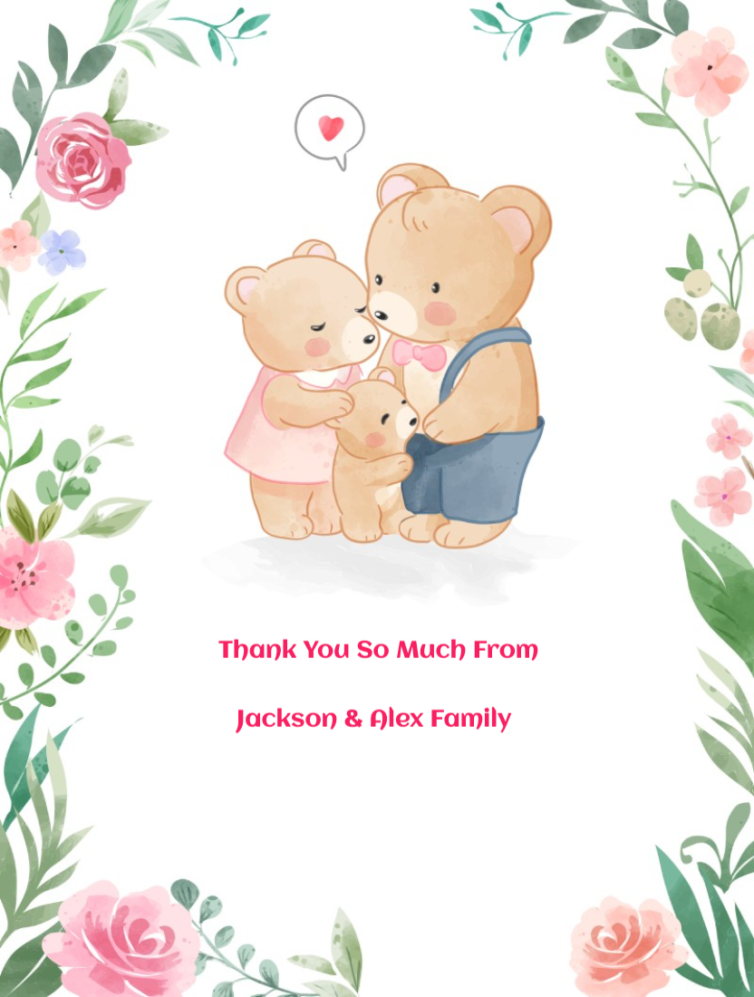 Cute Baby Shower Thank You Card