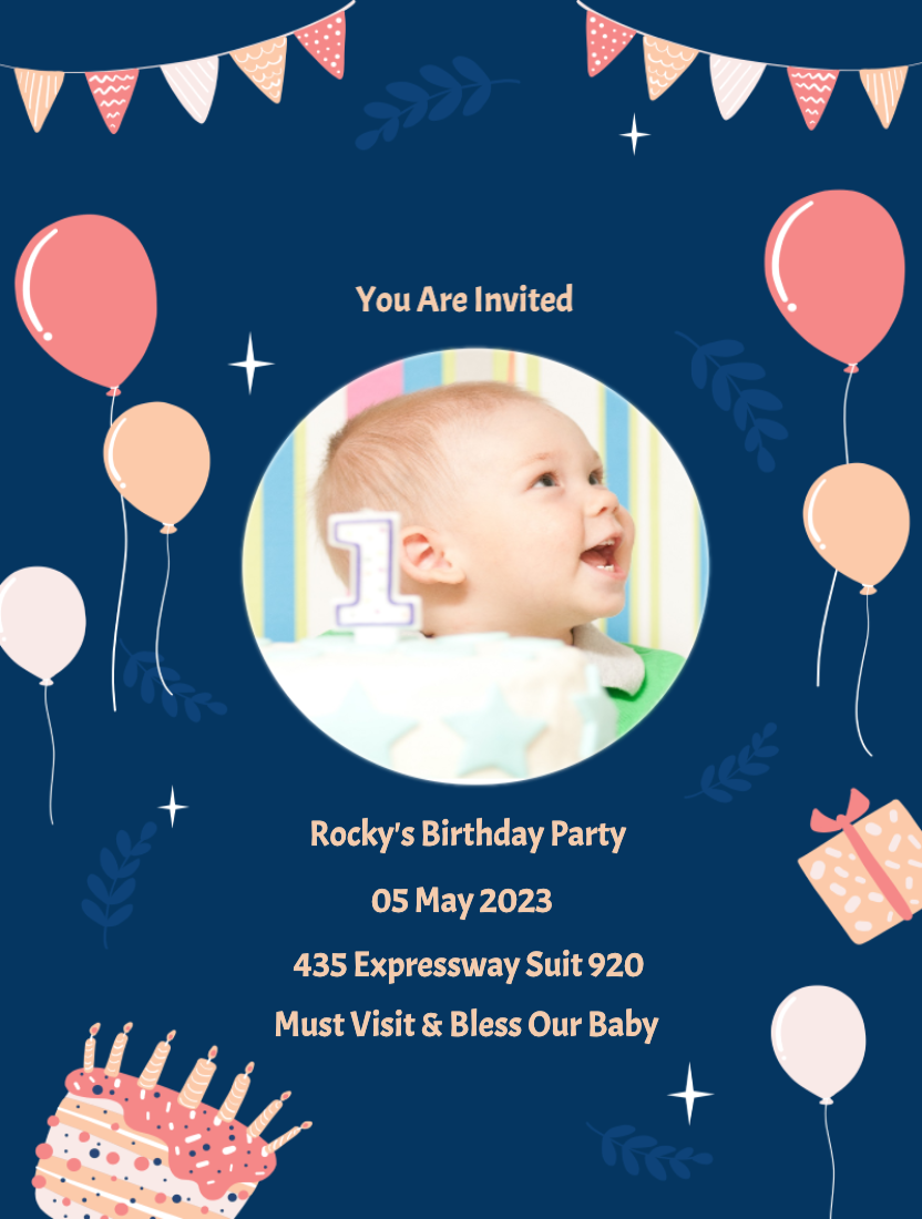 First Birthday Invitations Boy Template
