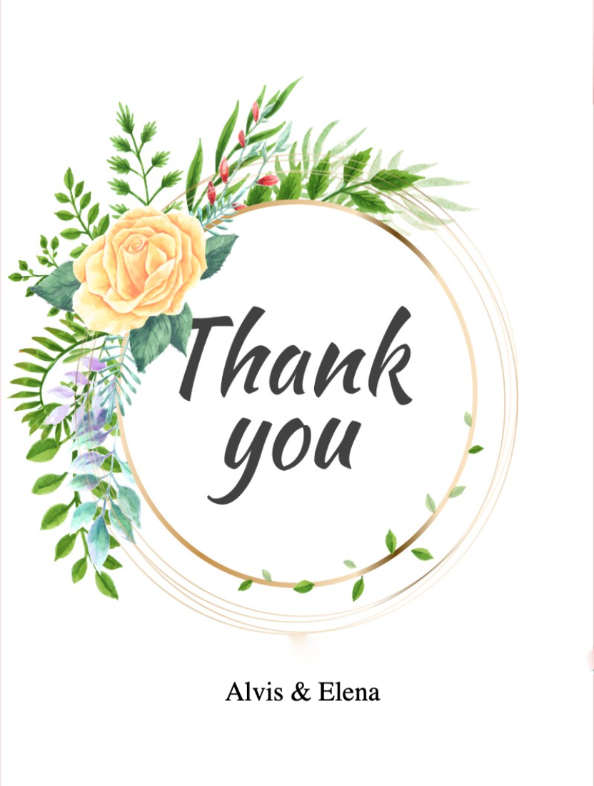 Flowers Baby Shower Thank You Card