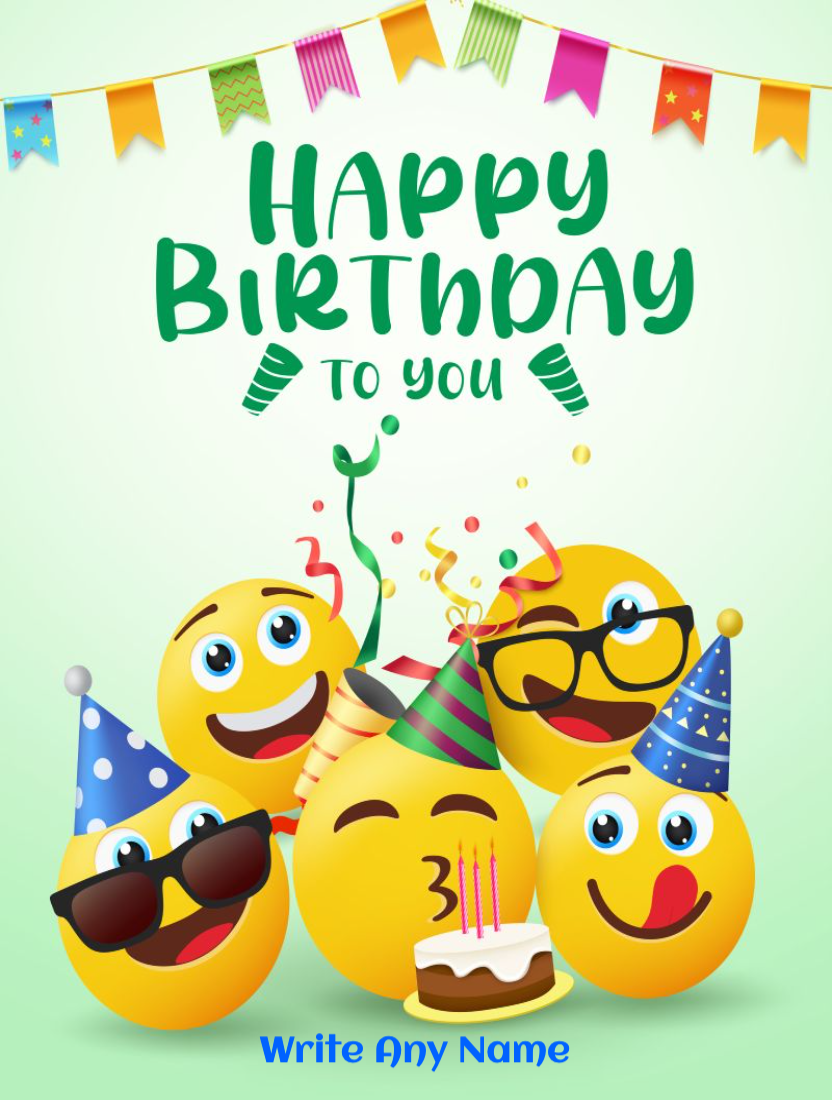 Funny Birthday Card With Emojis