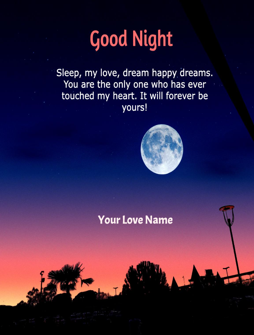 Good Night Greeting Cards With Name