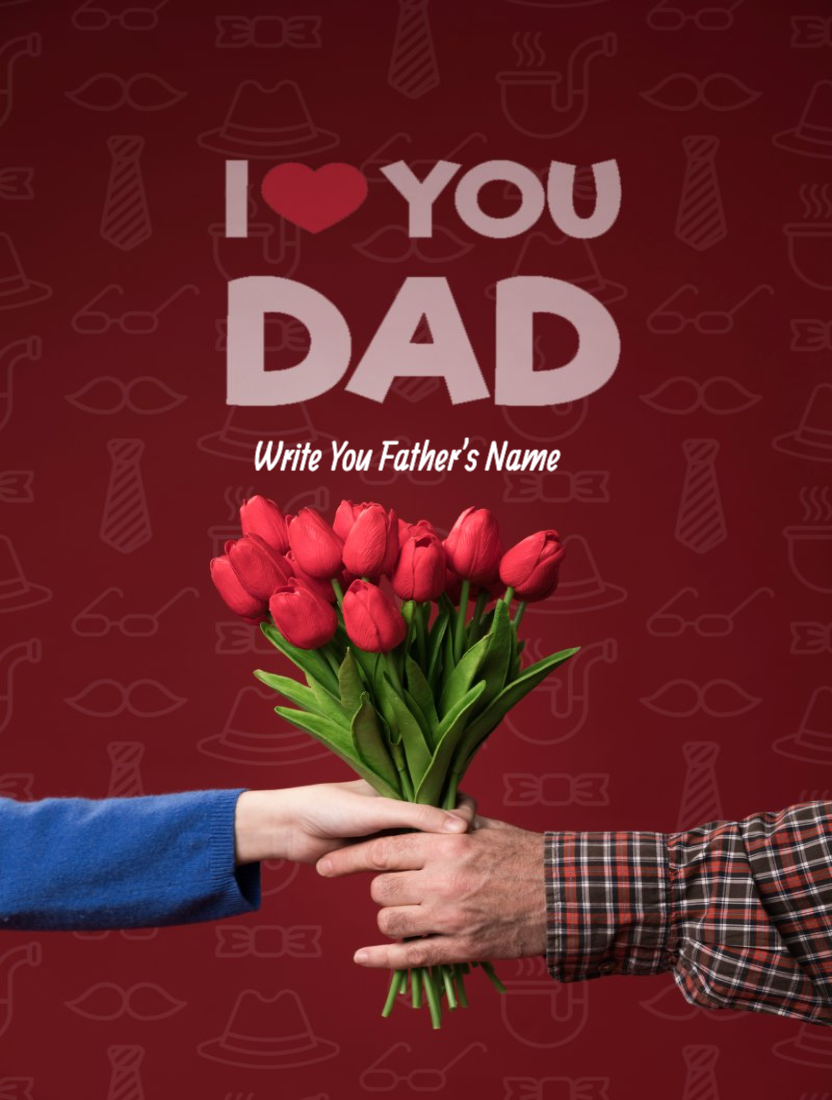 Happy Fathers Day Template With Name