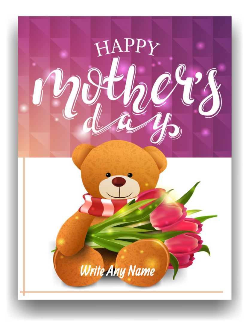 Happy Mothers Day Card With Teddy