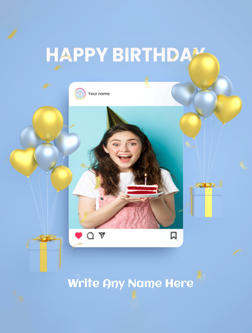 Instagram Style Birthday Card With Photo