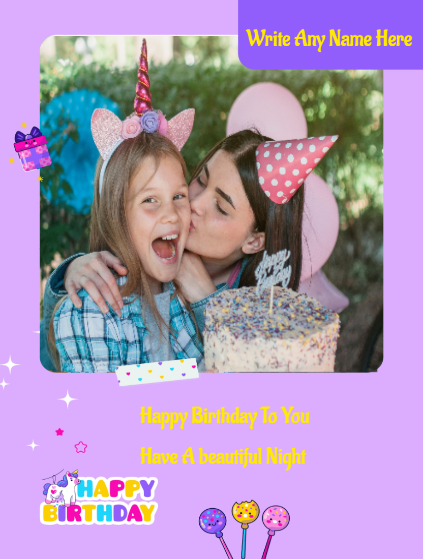 Light Purple Birthday Card For Her With Image