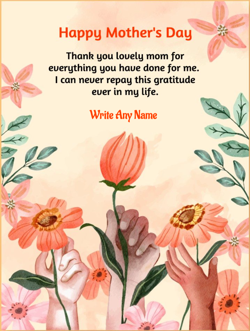 WaterColor Happy Mothers Day Message