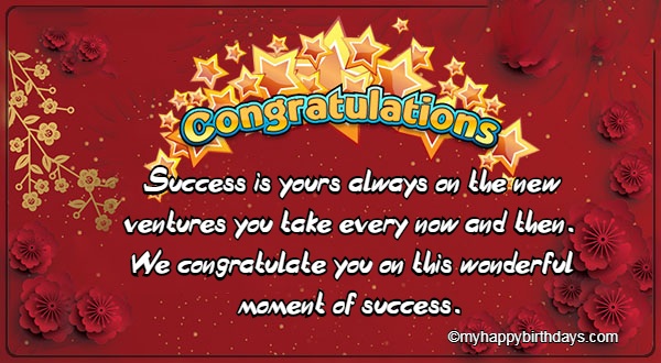 Congratulations Winning messages