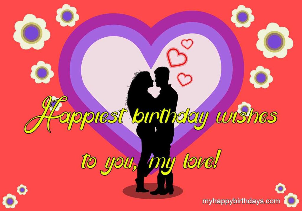 Romantic birthday message with image