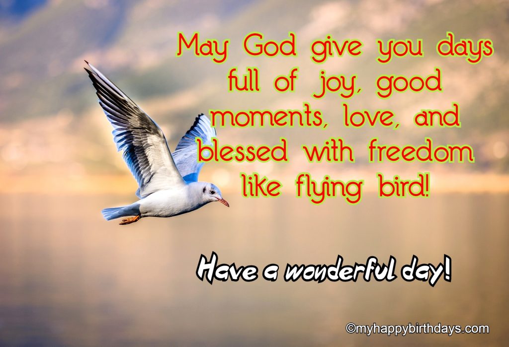 Good morning messages with flying bird