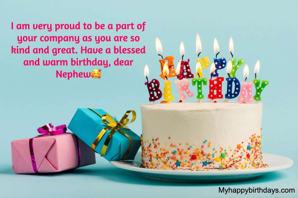 happy birthday candles with two gift boxes