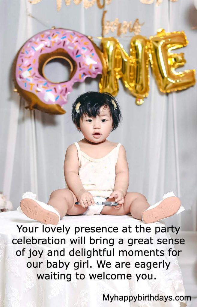 first birthday invitation for baby girl